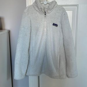 White Patagonia fleece zip up